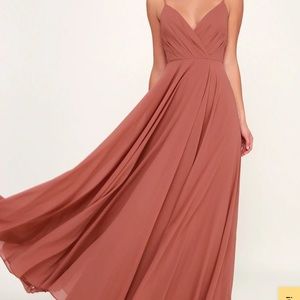Lulus Rusty Rose Formal Floor Length Dress- NWT